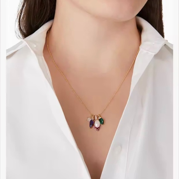 Kate Spade Light Up The Room Holiday Light Necklace ✨ + KS pink jewelry pouch - Picture 6 of 8